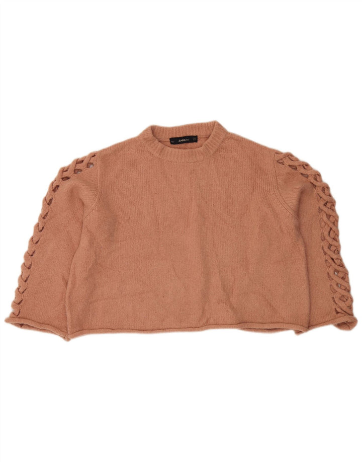 Zara Γυναικείο πουλόβερ με λαιμόκοψη Crop Crop UK 12 Medium Polyester