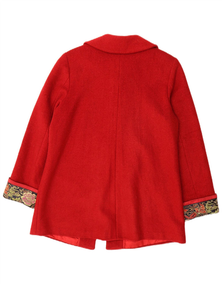 Vintage γυναικείο πανωφόρι UK 14 Medium Red Paisley