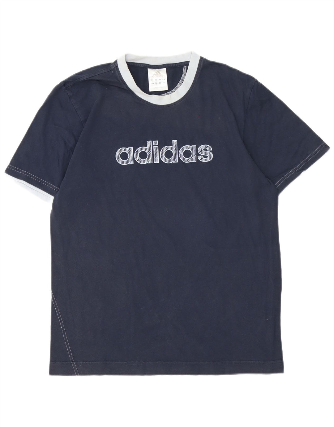 Ανδρικό γραφικό T-Shirt Adidas Top από μεσαίο μπλε ναυτικό βαμβακερό
