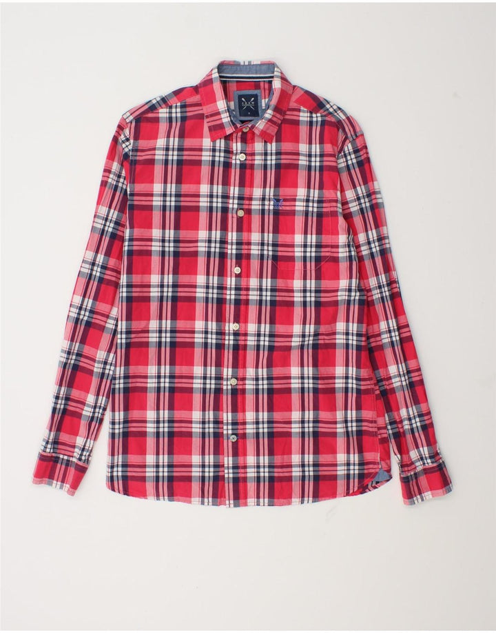 Ανδρικό πουκάμισο Crew Clothing Slim Fit Small Red Check Βαμβακερό