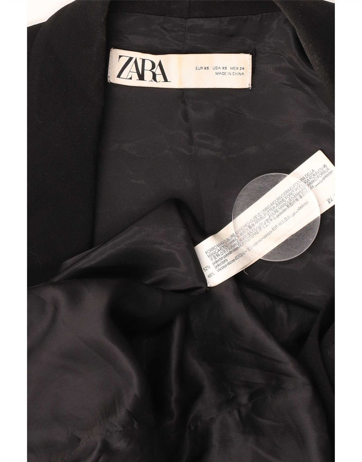 Zara Γυναικείο Μπουφάν Blazer Oversized UK 6 XS Μαύρο Πολυεστέρας