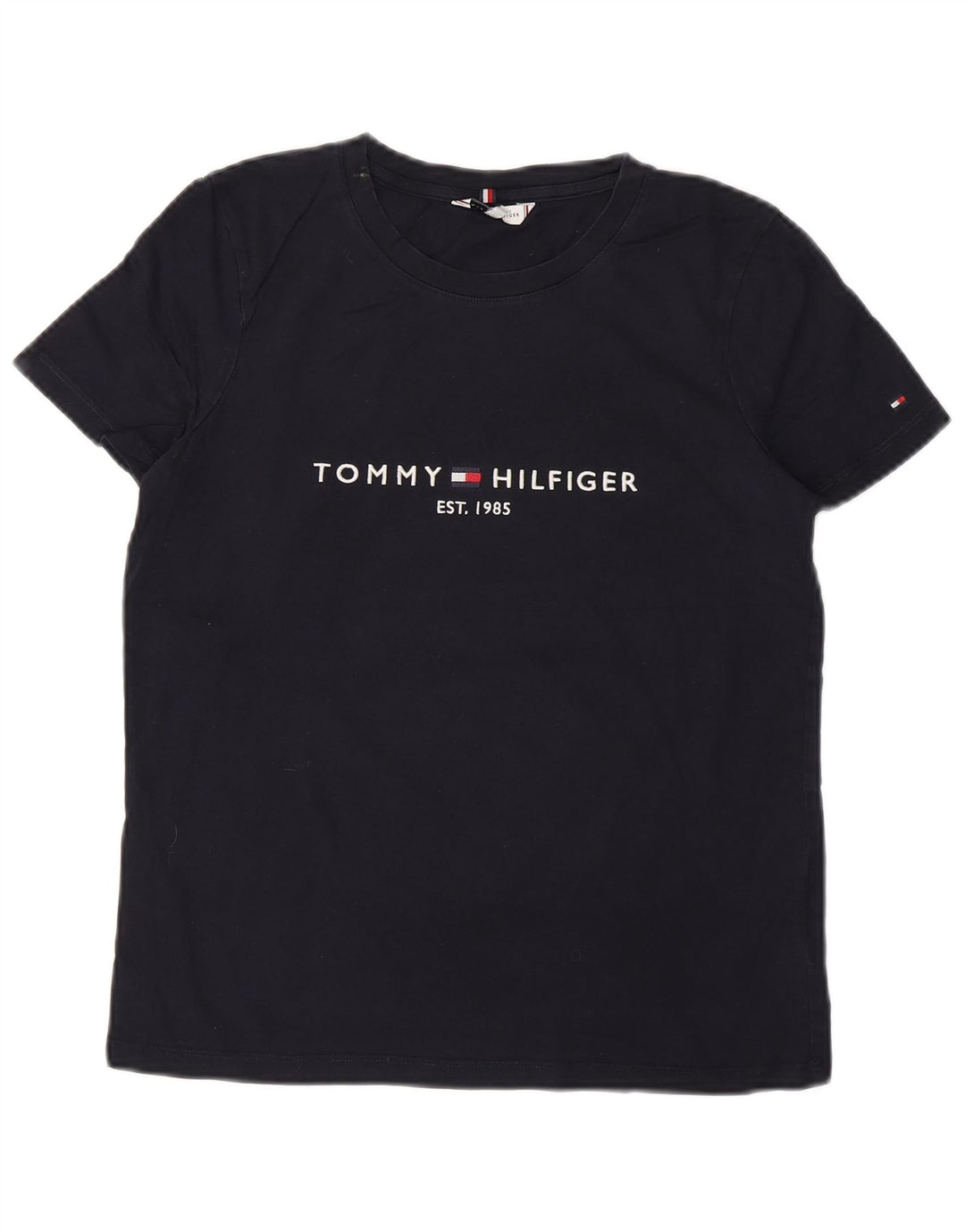 Γυναικείο γραφικό μπλουζάκι TOMMY HILFIGER Top UK 12 μεσαίου μπλε βαμβακερό