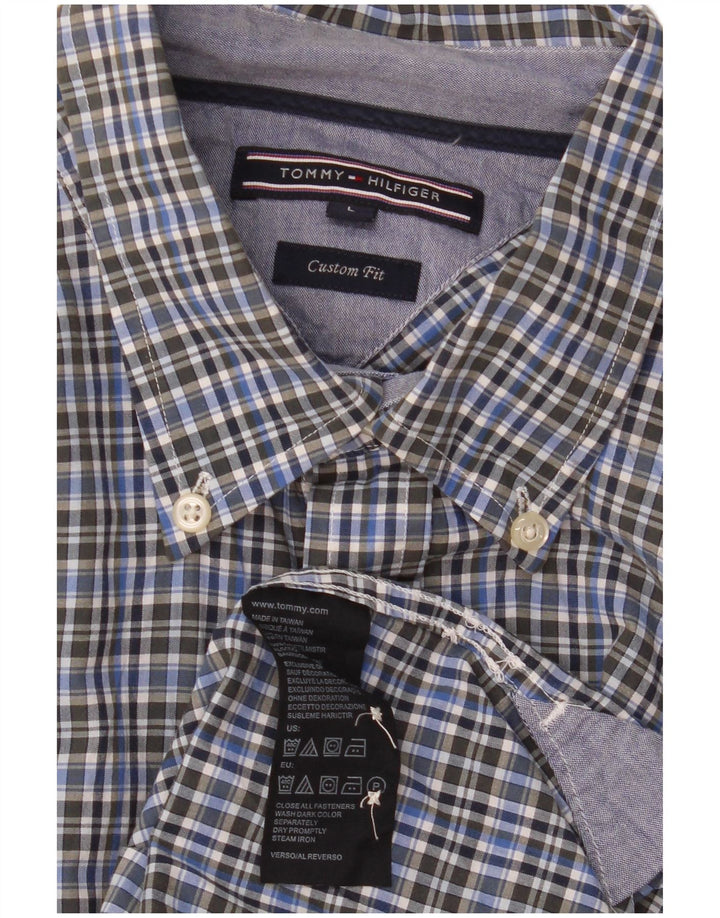 Ανδρικό πουκάμισο Tommy Hilfiger Custom Fit Large Blue Check Cotton