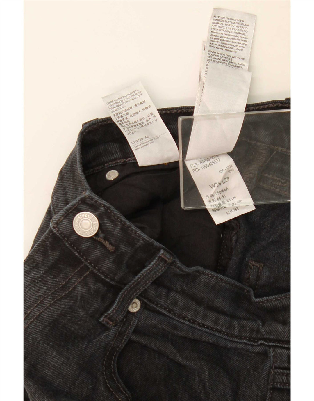 Γυναικείο τζιν Levi's Tapered W26 L29 μαύρο βαμβακερό