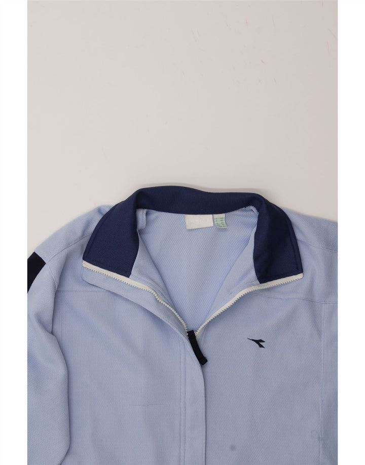 DIADORA Womens Tracksuit Top Jacket UK 12 Medium Blue Colourblock Vintage Diadora and Second-Hand Diadora from Messina Hembry 