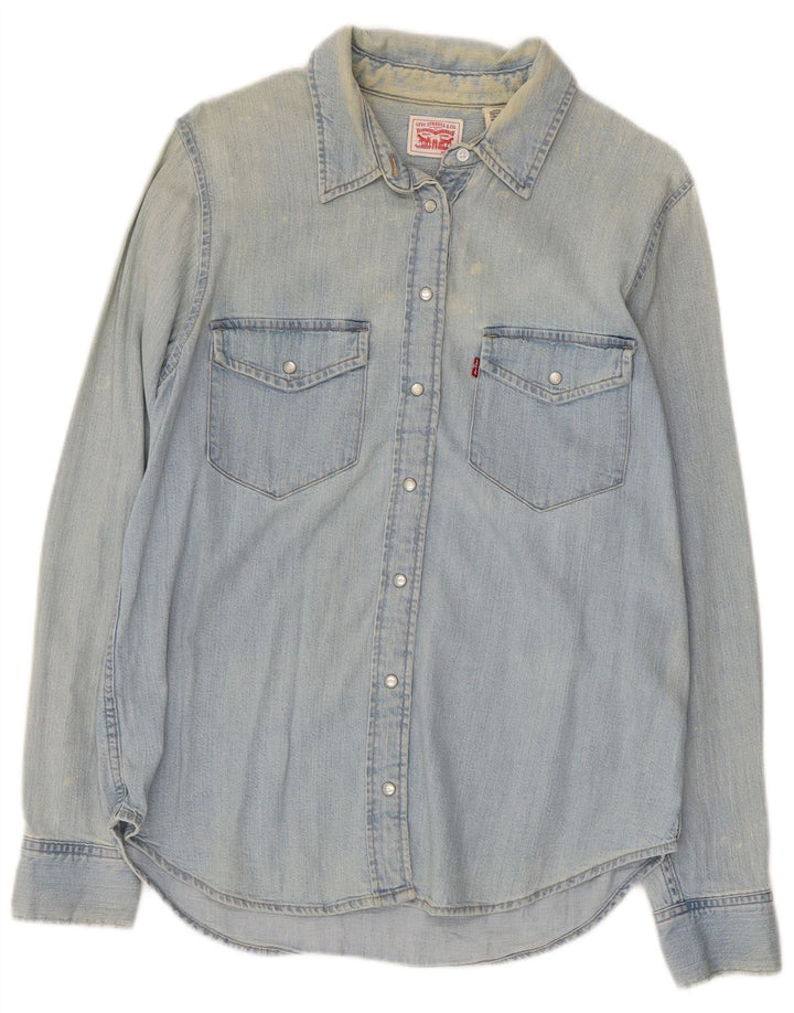 LEVI'S Womens Denim Shirt UK 10 Small Blue Cotton