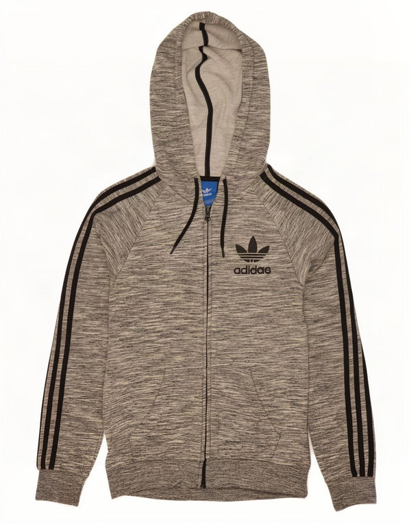 Ανδρικό πουλόβερ με κουκούλα με φερμουάρ Adidas XS Βαμβακερό γκρι