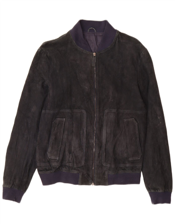 Jeckerson Γυναικείο Suede Bomber Jacket UK 18 XL Navy Blue