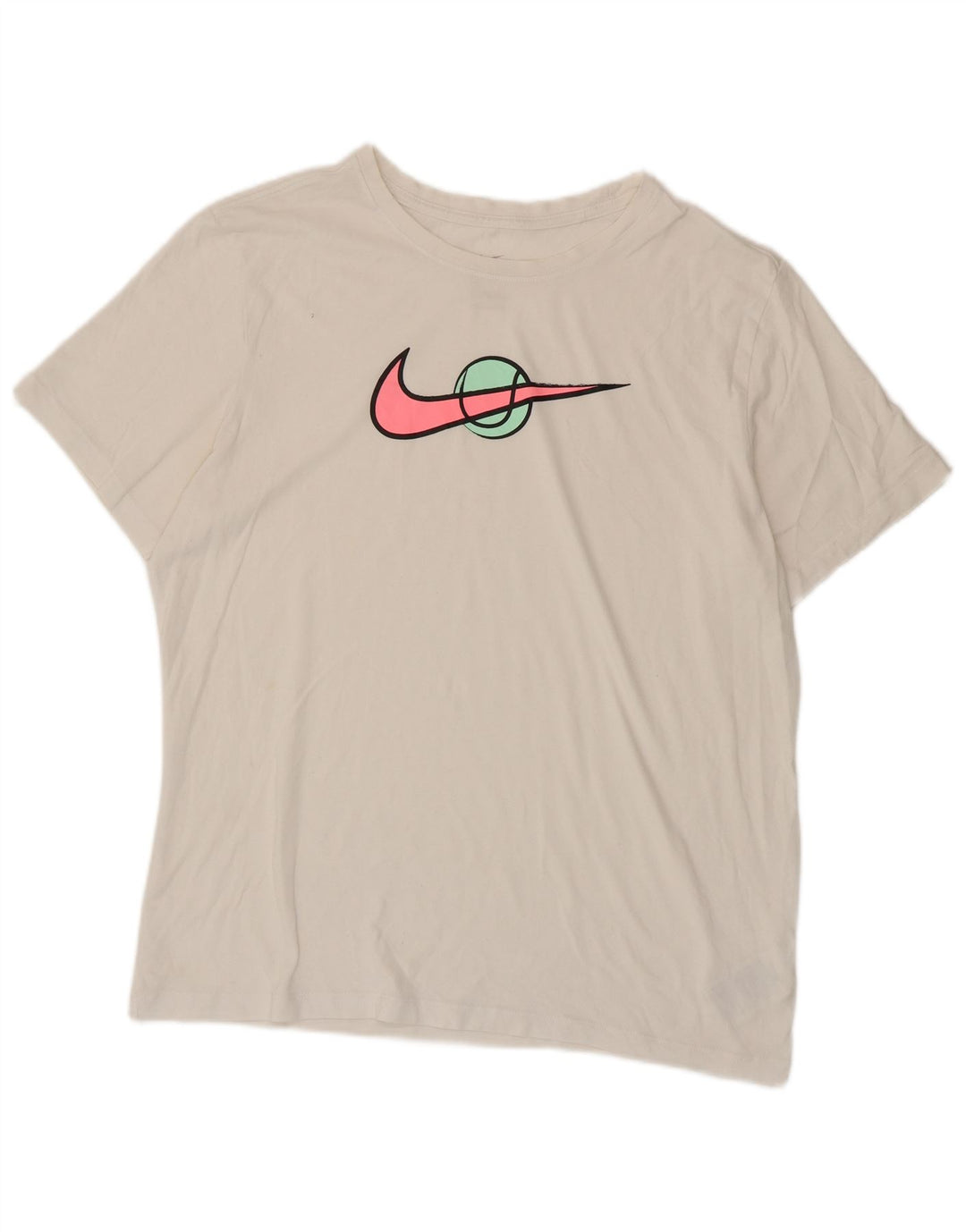 Ανδρικό γραφικό μπλουζάκι Nike, μεγάλο λευκό βαμβακερό