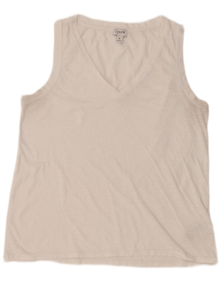 J. CREW Γυναικείο γιλέκο τοπ UK 12 Μεσαίο λευκό βαμβακερό