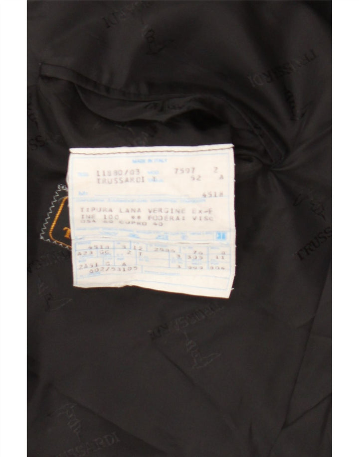 Trussardi Ανδρικό Μπουφάν Blazer Διπλό στήθος IT 52 XL Μαύρο παρθένο μαλλί