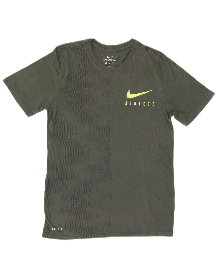 Ανδρικό μπλουζάκι NIKE Dri Fit Τοπ μικρού χακί ριγέ πολυεστέρα