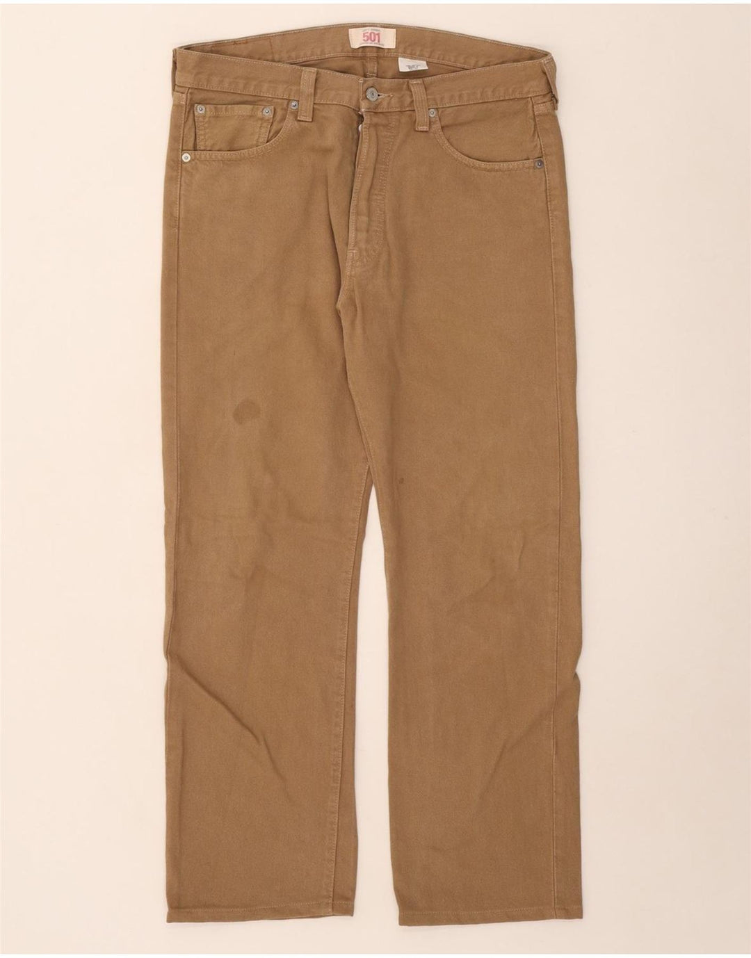Levi's Mens 501 Straight Jeans W33 L30 Beige Cotton