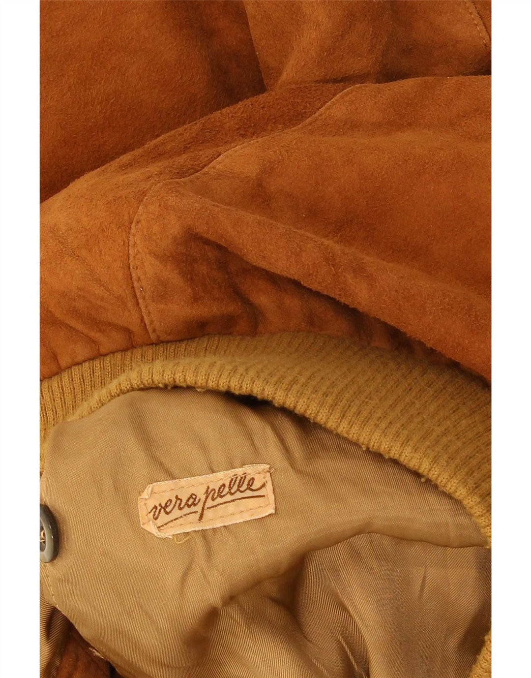 Vintage Ανδρικό Suede Bomber Jacket UK 36 Small Brown Leather
