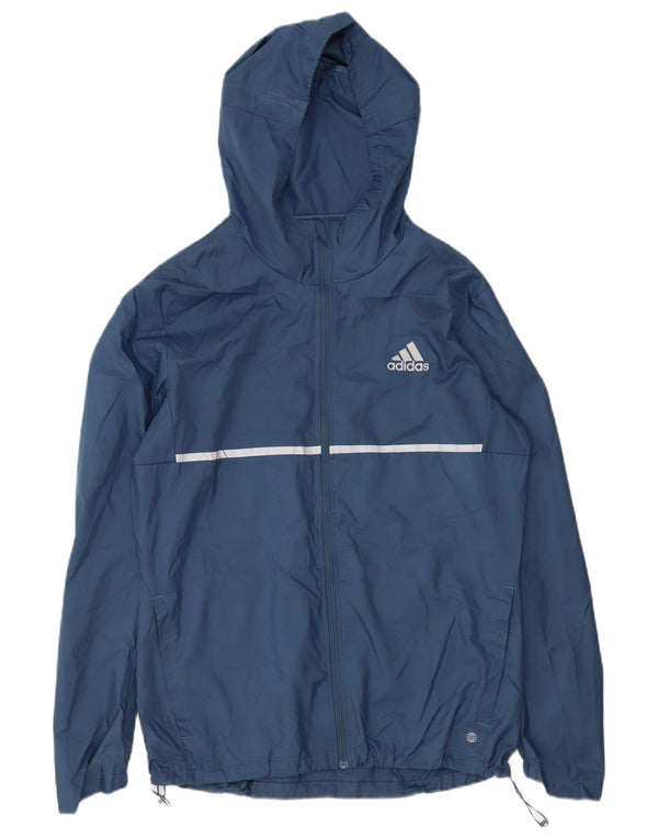 Adidas Ανδρικό μπουφάν βροχής με κουκούλα UK 38 Medium Navy Blue Polyester