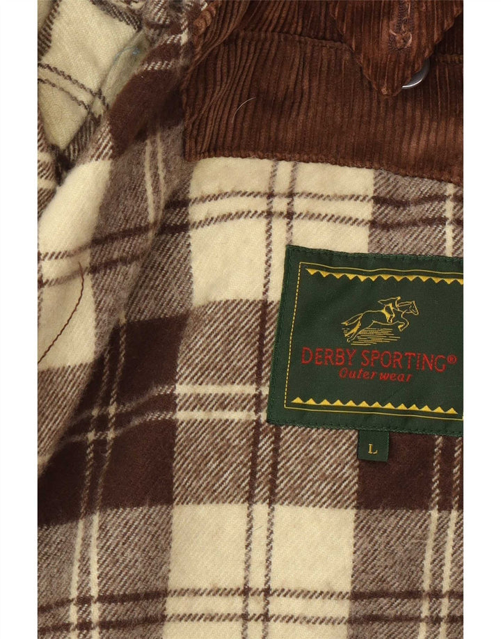 Derby Ανδρικό κερωμένο βαμβακερό μπουφάν UK 40 Large Brown