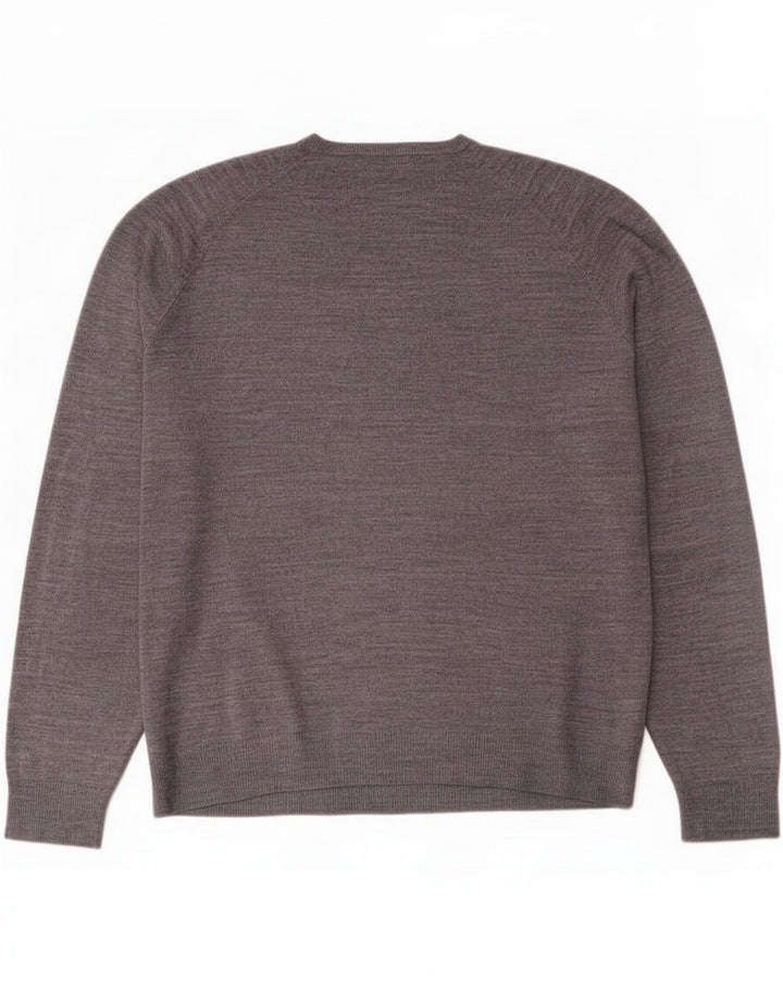 Ανδρικό πουλόβερ Marks & Spencer Blue Harbour με λαιμόκοψη με λαιμόκοψη με μεσαίο γκρι ακρυλικό