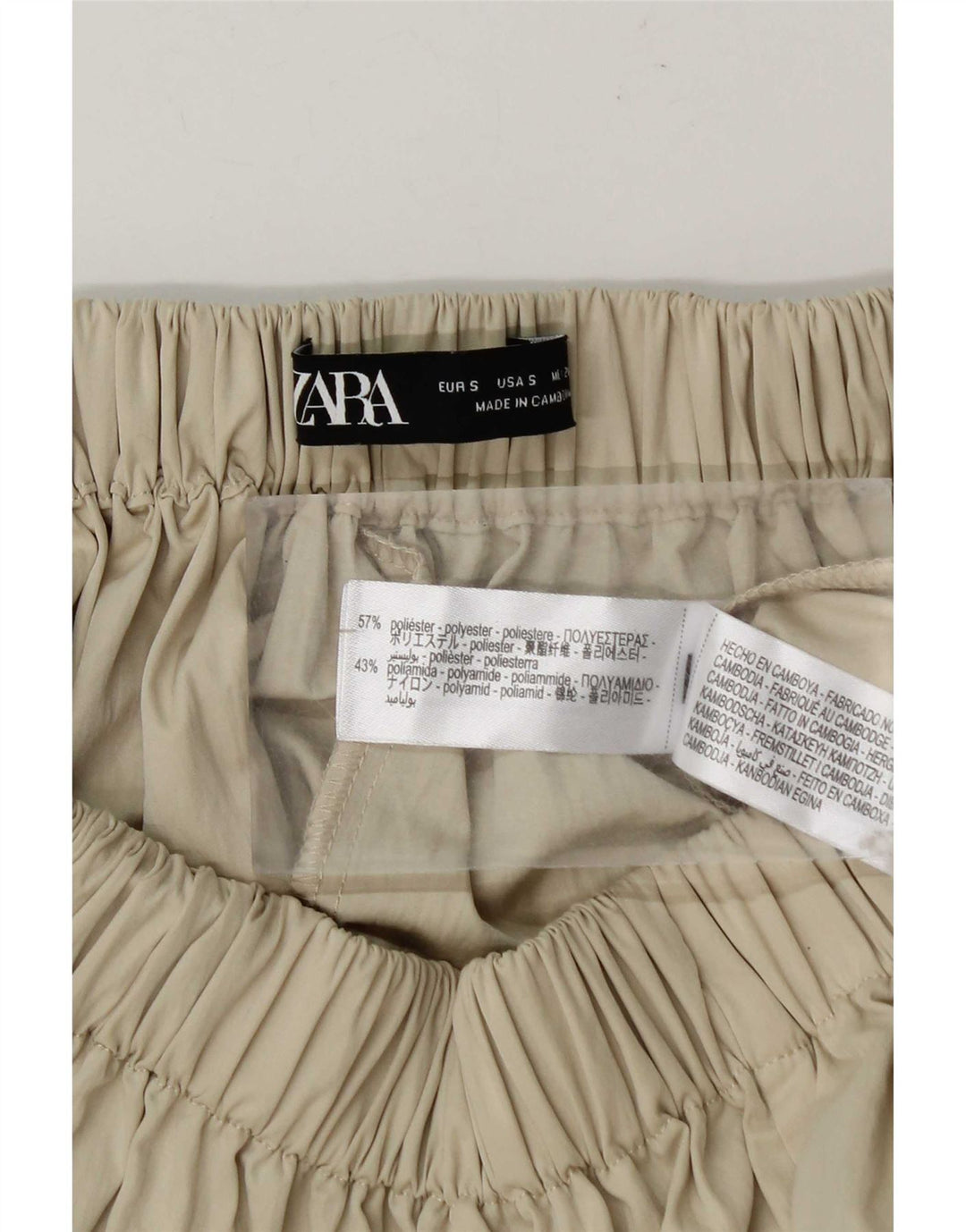Zara Γυναικεία Φούστα με Flared Small W26 Beige Polyester