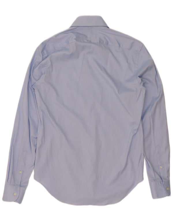 Boggi Mens Custom Fit Shirt Size 39 Medium Blue Cotton