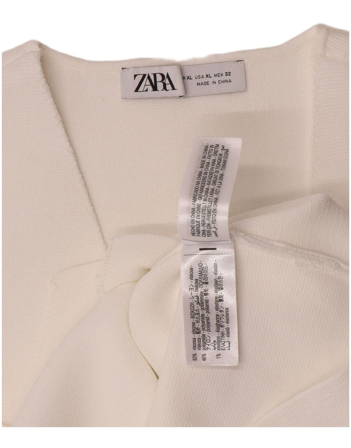 Zara Γυναικείο Γιλέκο UK 18 XL Λευκή Βισκόζη