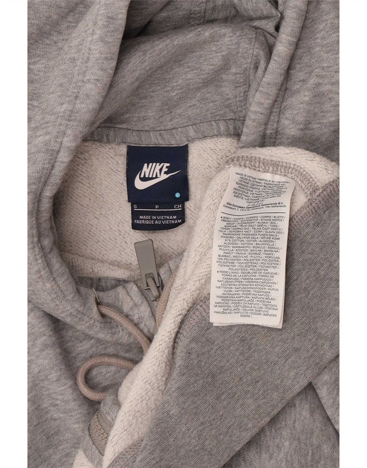 Ανδρικό πουλόβερ Nike με φερμουάρ με κουκούλα, βαμβακερό μικρό γκρι χρώμα