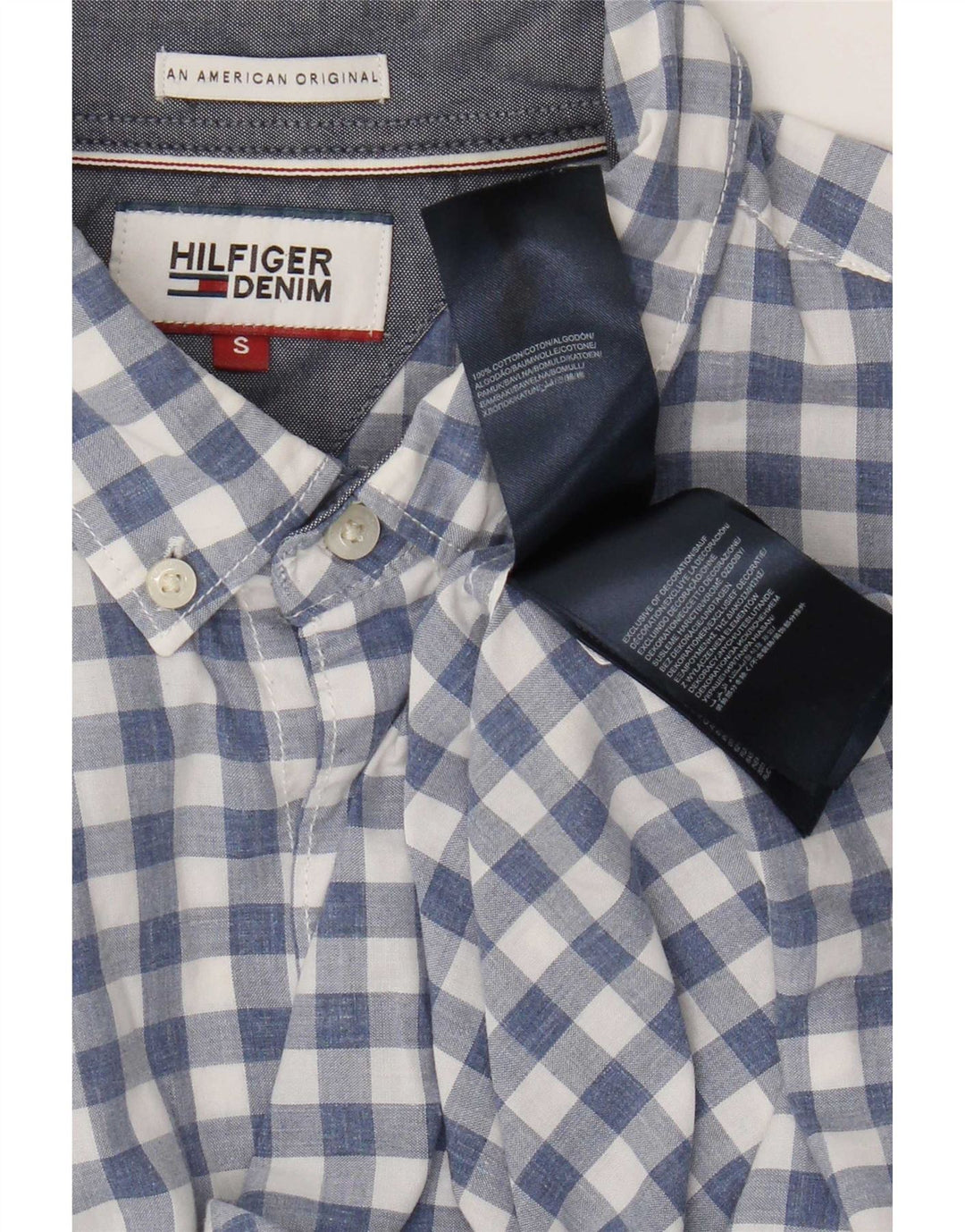 Ανδρικό πουκάμισο Tommy Hilfiger Small Blue Gingham Cotton