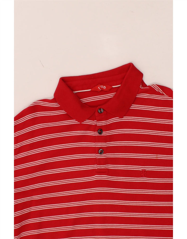 IZOD Mens Polo Shirt Medium Red Striped Vintage Izod and Second-Hand Izod from Messina Hembry 
