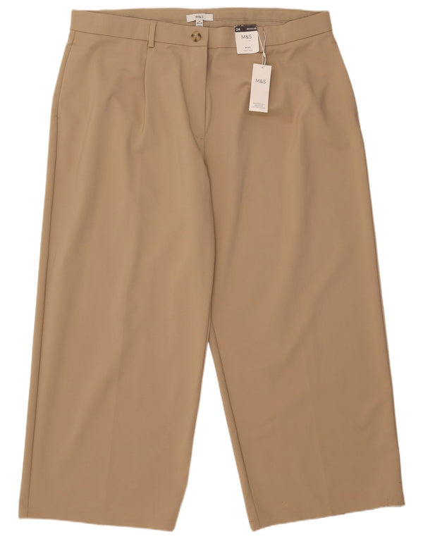 Marks & Spencer Γυναικείο ψηλόμεσο παντελόνι Chino UK 24 4XL W44 L28 Beige