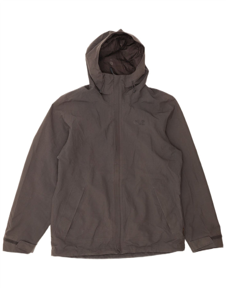 Ανδρικό τζάκετ με κουκούλα JACK WOLFSKIN UK 40 μεσαίο γκρι πολυεστέρας