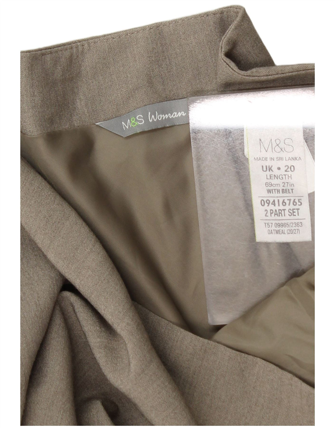 Marks & Spencer Γυναικεία Pencil Φούστα UK 20 2XL W42 Beige Polyester