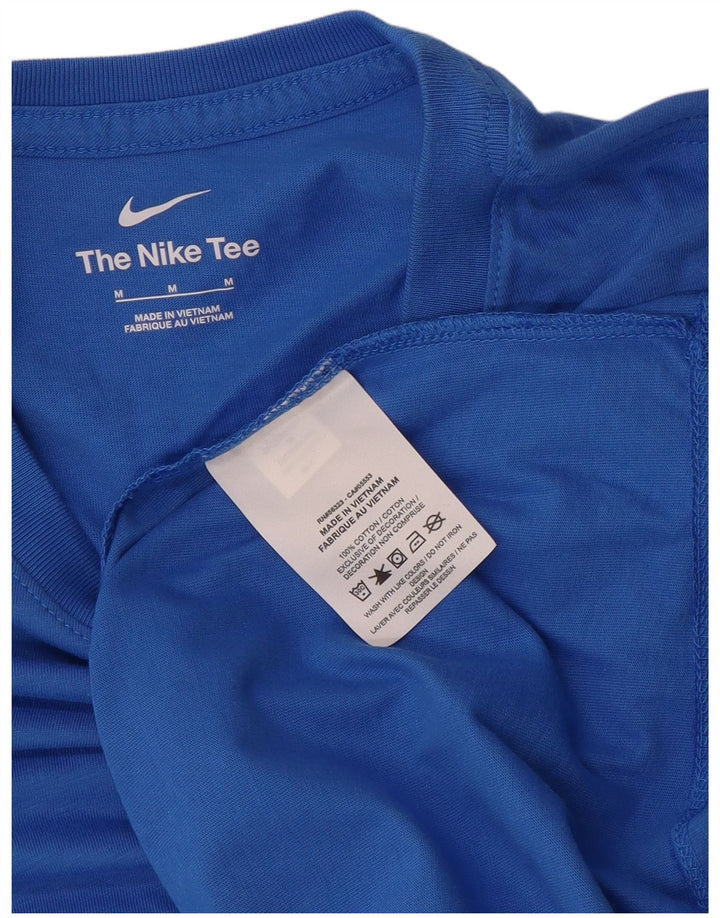 Ανδρικό γραφικό τοπ Nike με μακρυμάνικο μεσαίο μπλε βαμβακερό