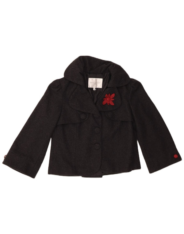 Edina Ronay γυναικείο μπουφάν 3/4 μανίκι Bomber UK 12 Medium Grey Wool