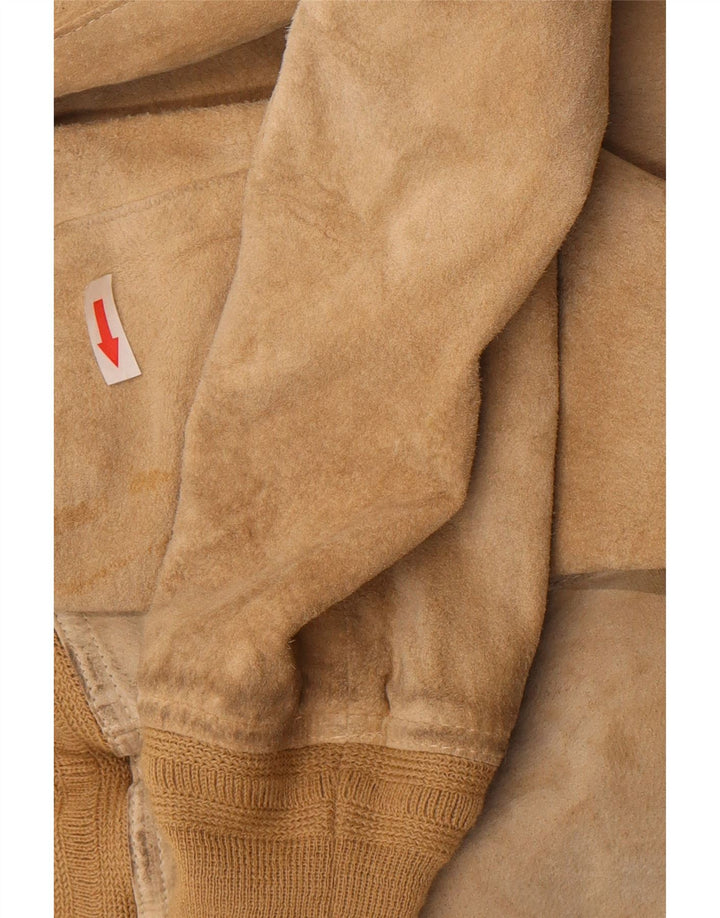 Vintage Γυναικείο Suede Bomber Jacket IT 48 XL Beige