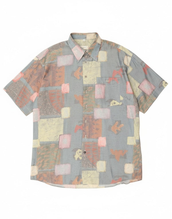 Ανδρικό κοντομάνικο πουκάμισο Canda 41/42 16 1/2 Large Blue Patchwork