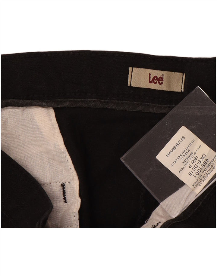 Lee Γυναικείο Crop Casual Παντελόνι US 18 2XL W38 L28 Μαύρο βαμβακερό