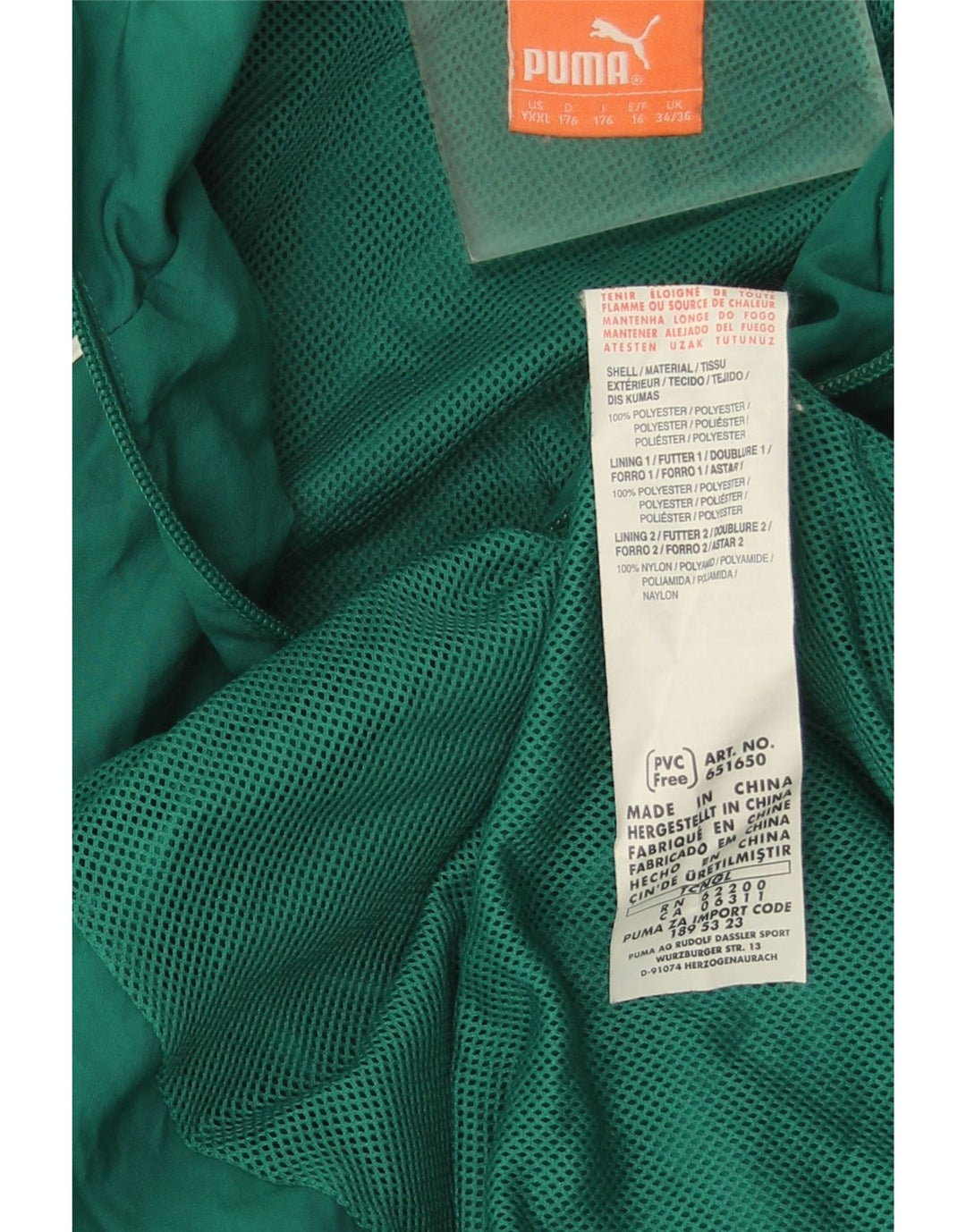 Puma Boys αθλητική φόρμα Top Jacket 15-16 Years Green Polyester