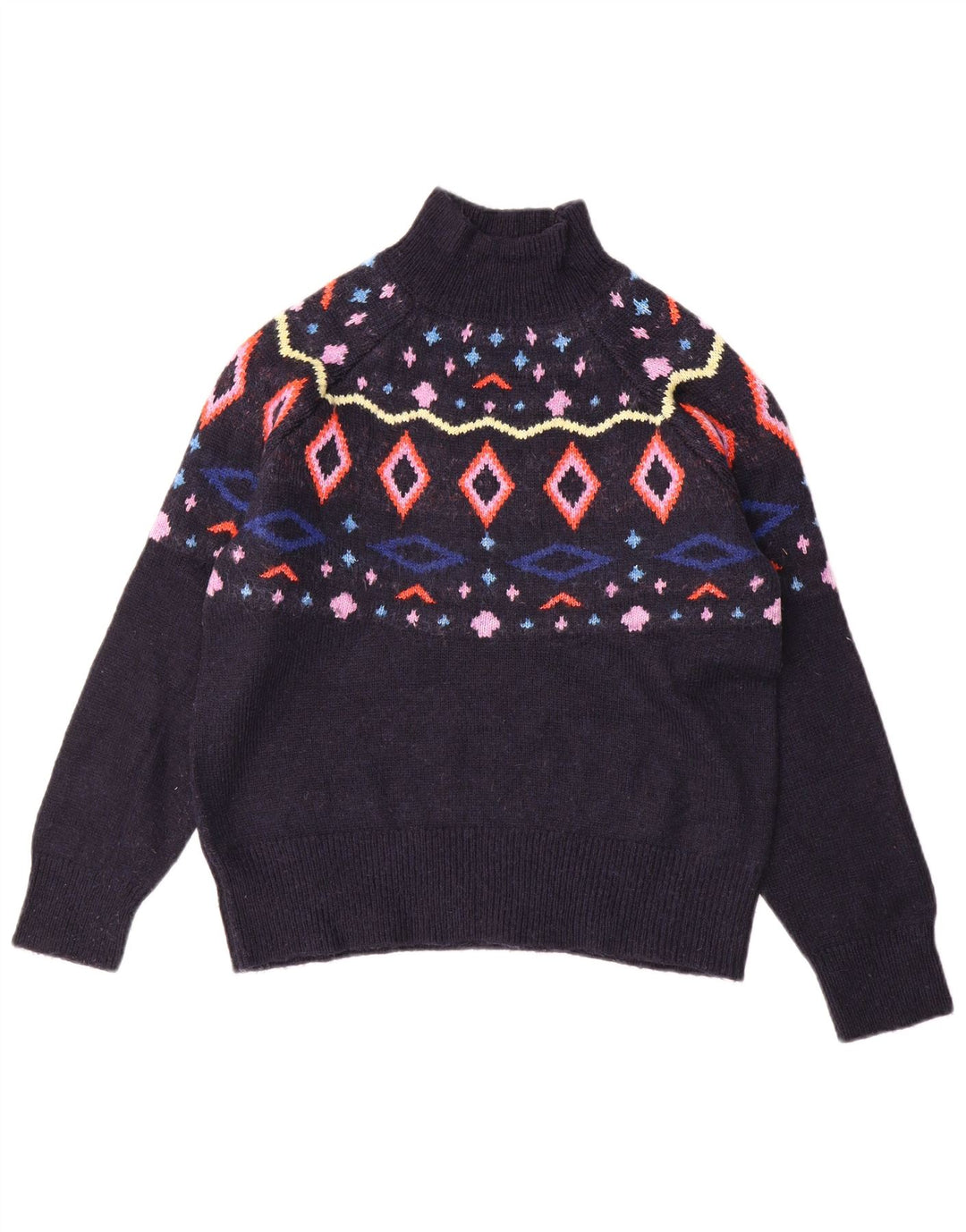 MARKS & SPENCER Womens Turtle Neck Jumper Sweater UK 10 Small Navy Blue