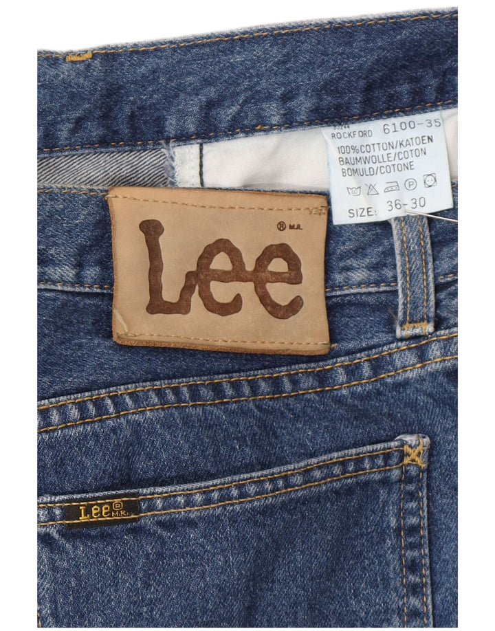 Lee Mens Straight Jeans W36 L30 Blue Cotton