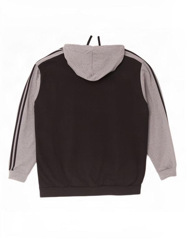 Ανδρικό πουλόβερ με κουκούλα με φερμουάρ Adidas 4XL μαύρο βαμβακερό χρώμα