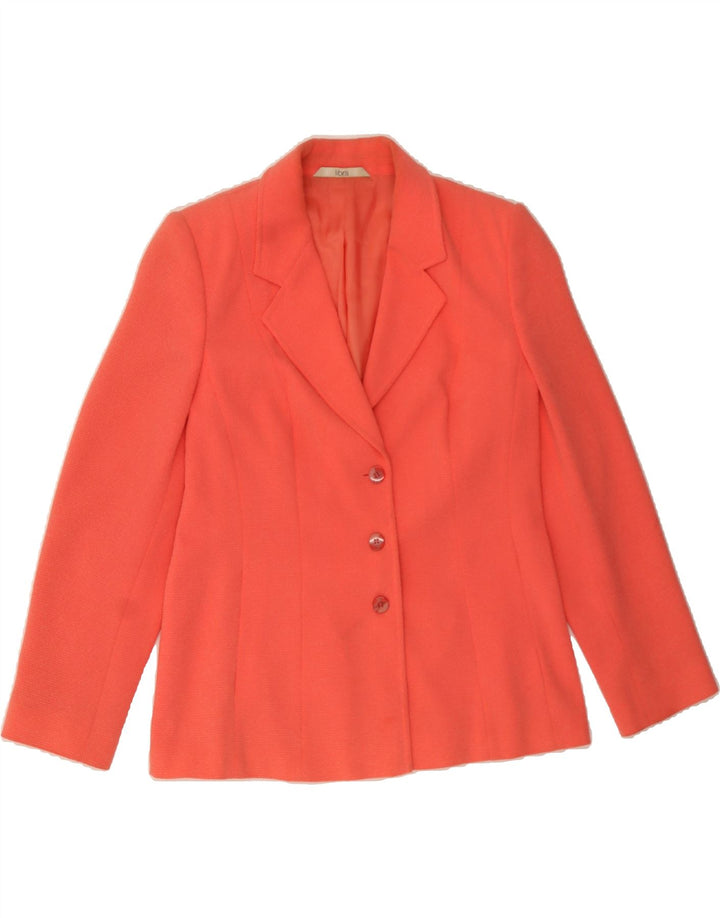 LIBRA Womens 3 Button Blazer Jacket UK 12 Medium Pink Polyester Vintage Libra and Second-Hand Libra from Messina Hembry 
