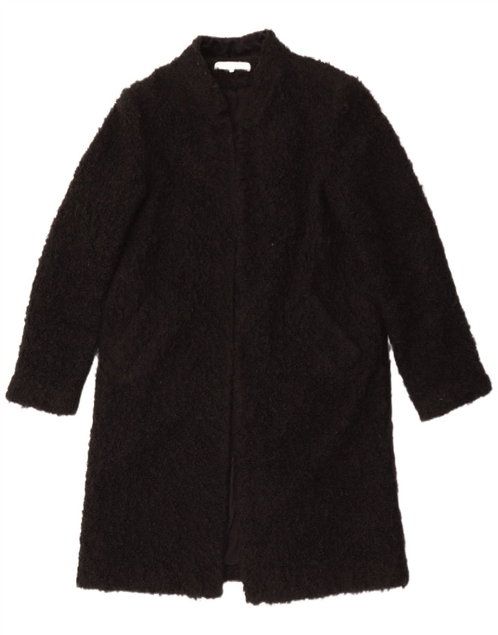 Zara Γυναικείο Teddy Open πανωφόρι UK 14 Medium Black Acrylic