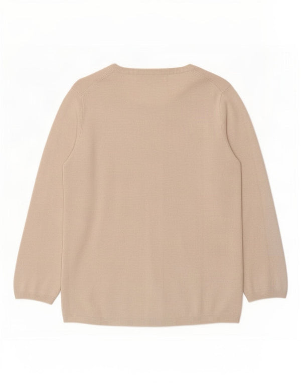 Zara Γυναικείο πουλόβερ ζακέτα 3/4 μανίκια UK 12 Medium Beige