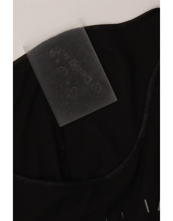 Γυναικεία γραφική μπλούζα DESIGUAL Top UK 14 Medium Black