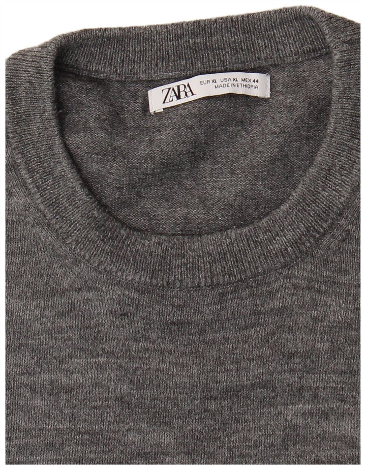 Ανδρικό πουλόβερ Zara Crew Neck Jumper XL Grey