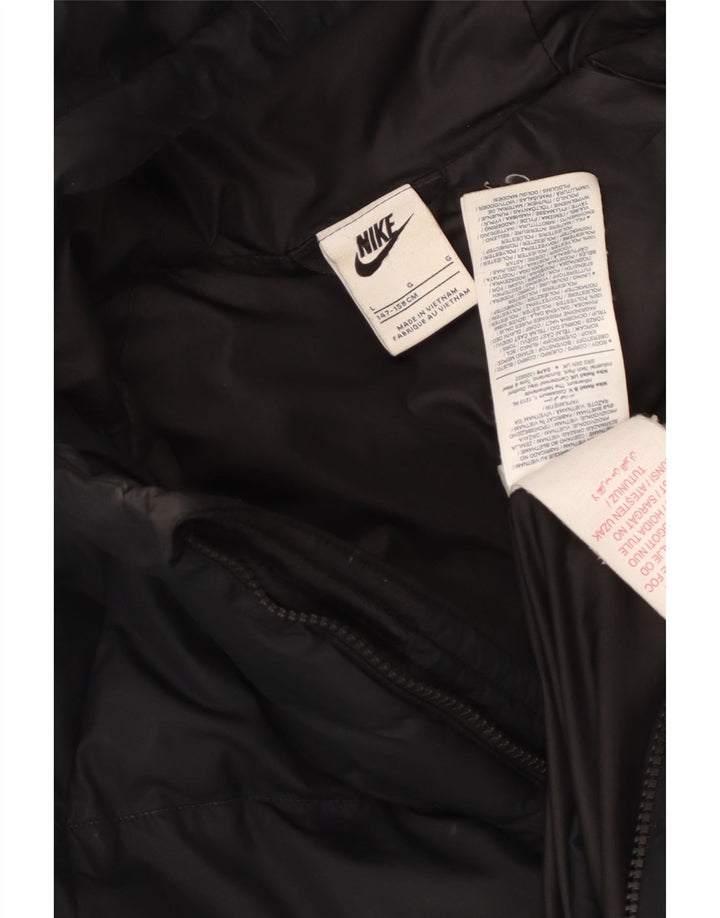 Μπουφάν Nike Boys με κουκούλα με επένδυση 12-13 ετών, μεγάλο μαύρο πολυεστέρα