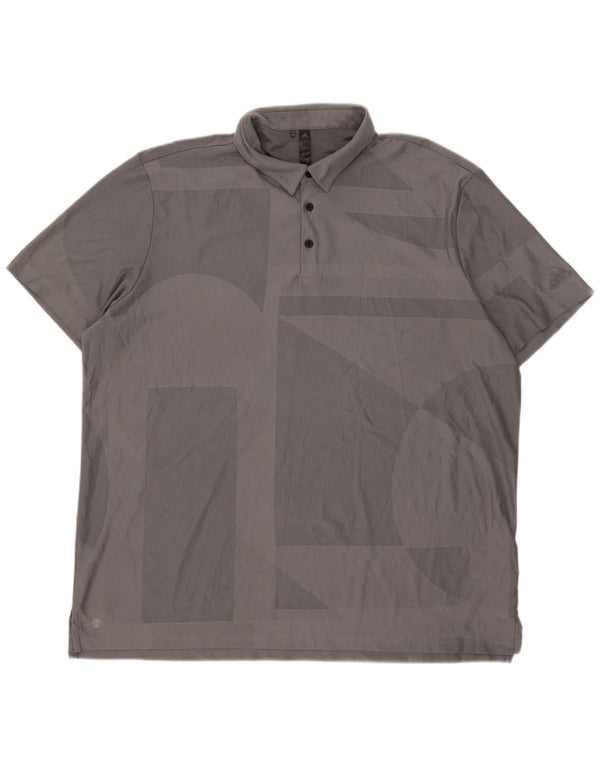 Adidas Ανδρικό μπλουζάκι Polo Loose Fit 2XL Γκρι γεωμετρικό πολυεστέρα