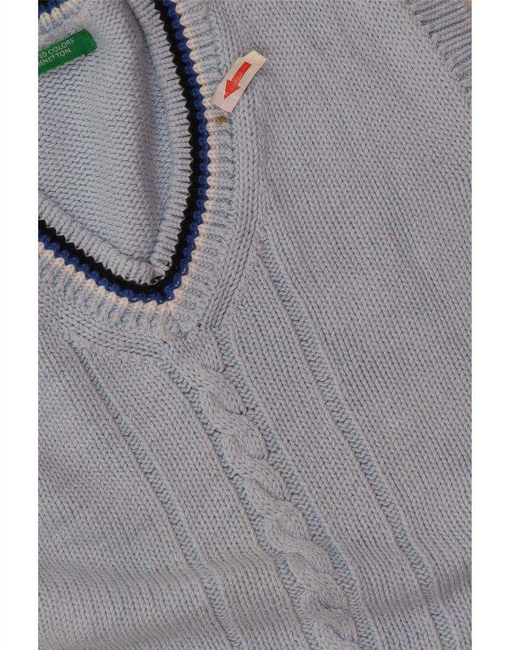 Benetton Boys Vest Tank Top 7-8 Years Blue ριγέ