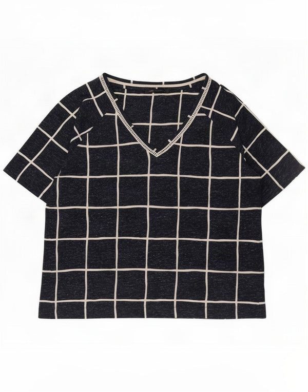 Γυναικείο μπλουζάκι Marks & Spencer Top UK 16 Large Navy Blue Geometric