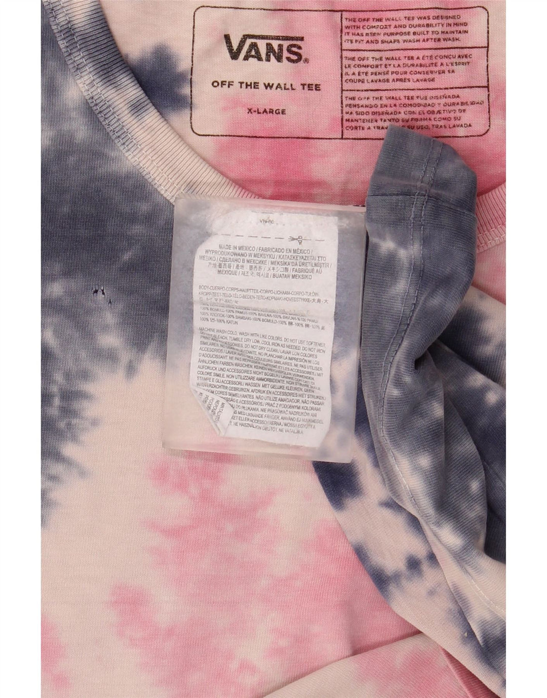VANS Ανδρικό T-Shirt Top XL Pink Tie Dye Cotton
