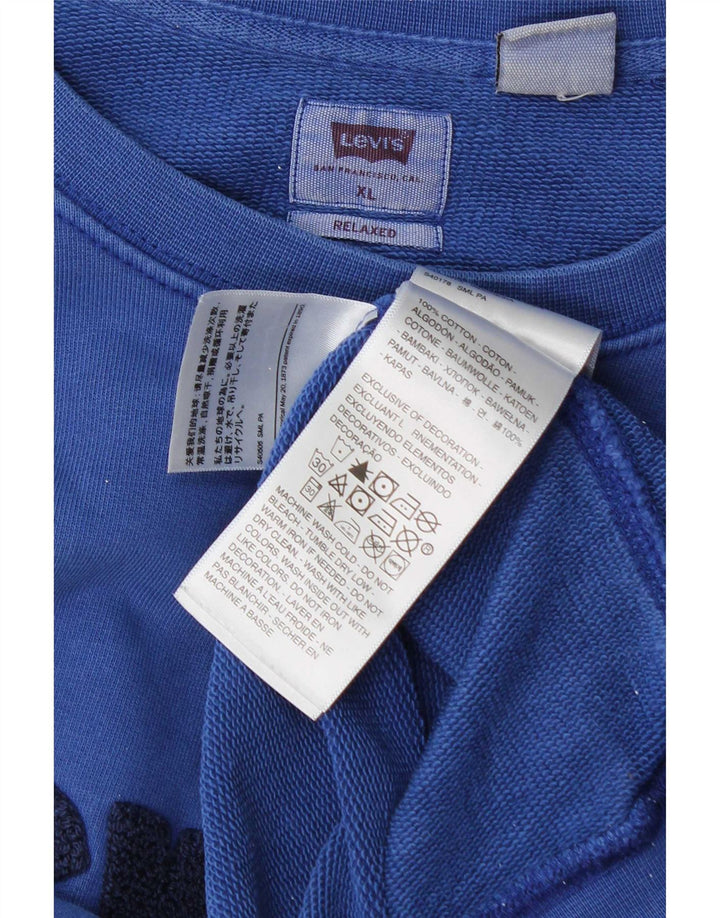 Ανδρικό φούτερ με γραφικά Relaxed Levi's Jumper XL Blue Cotton
